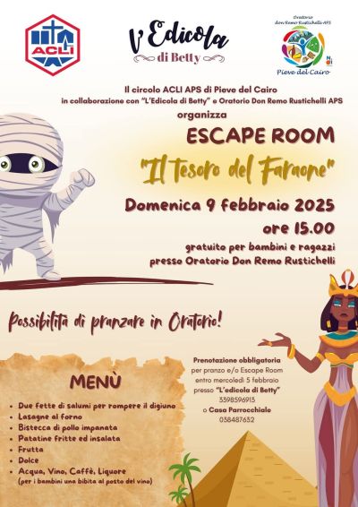 Escape Room "Il Tesoro del Faraone" - Acli Pavia (Pavia)