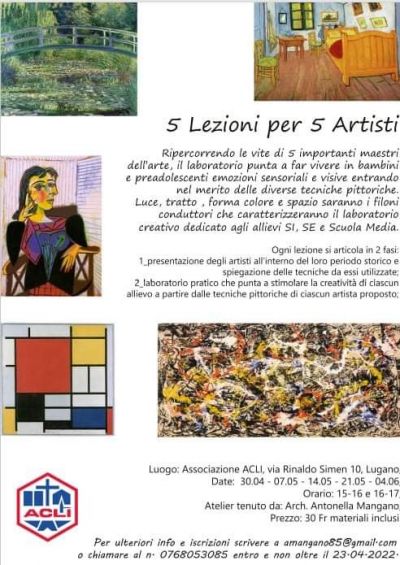 5 Lezioni per 5 Artisti - Circolo Acli Lugano