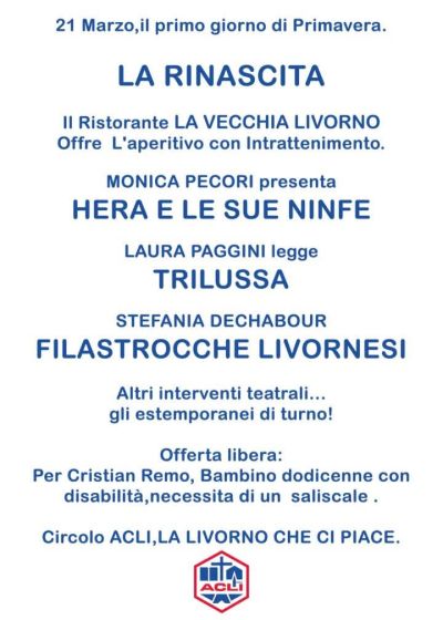 I pomeriggio del circolo: Il primo giorno di primavera - Circolo Acli "La Livorno che ci piace" (LI)