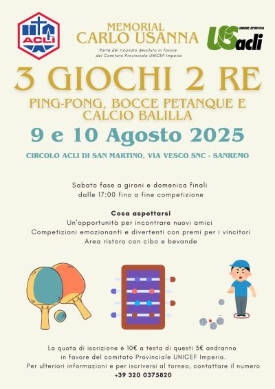 3 Giochi 2 Re - Sanremo - Circolo Acli San Martino (IM)