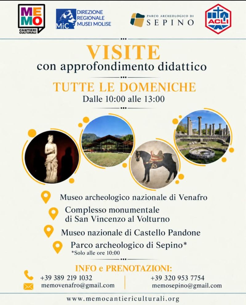 ATTIVITÀ CULTURALI DI OTTOBRE - VISITE CON APPROFONDIMENTO DIDATTICO - SEPINO (CB) - ASS. MEMO AFF. ACLI MOLISE