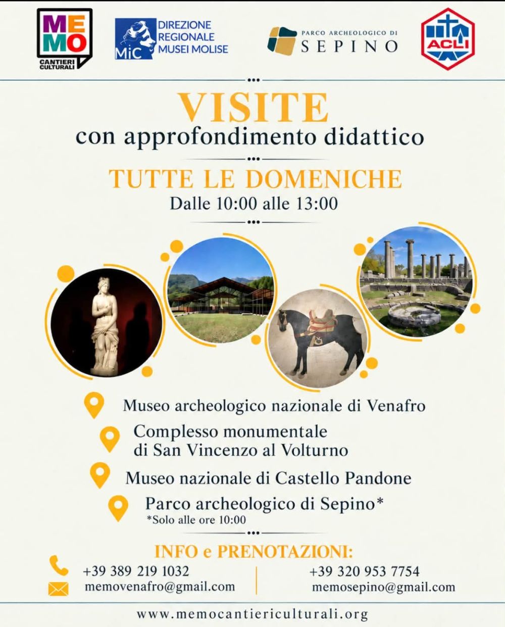 ATTIVITÀ CULTURALI DI OTTOBRE - VISITE CON APPROFONDIMENTO DIDATTICO - SEPINO (CB) - ASS. MEMO AFF. ACLI MOLISE
