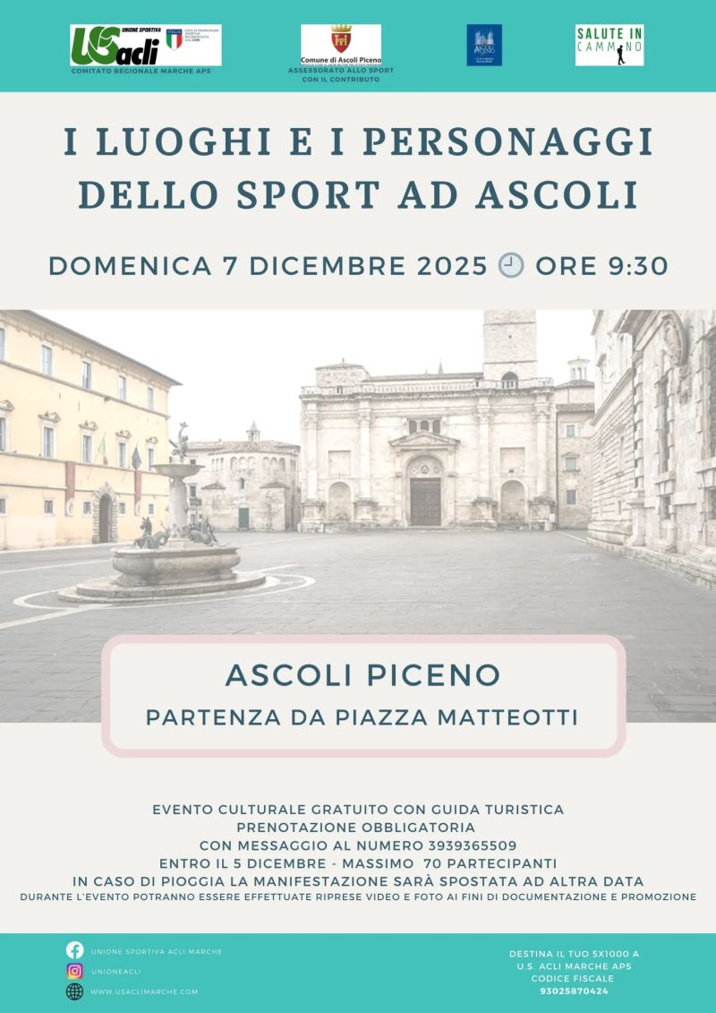I luoghi e i personaggi dello sport ad Ascoli - Ascoli Piceno  - US Acli Marche