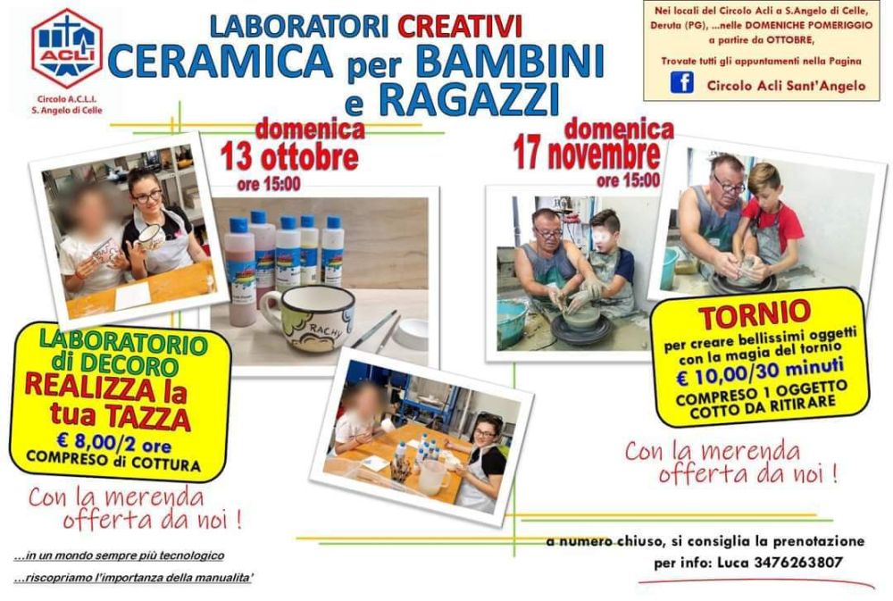 Laboratori Creativi: Ceramica per Bambini e Ragazzi - Circolo Acli S. Angelo di Celle (PG)