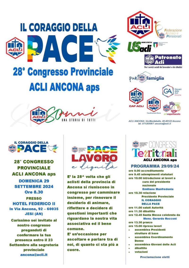 Il Coraggio della Pace: 28° Congresso Provinciale -  Acli Ancona (AN)