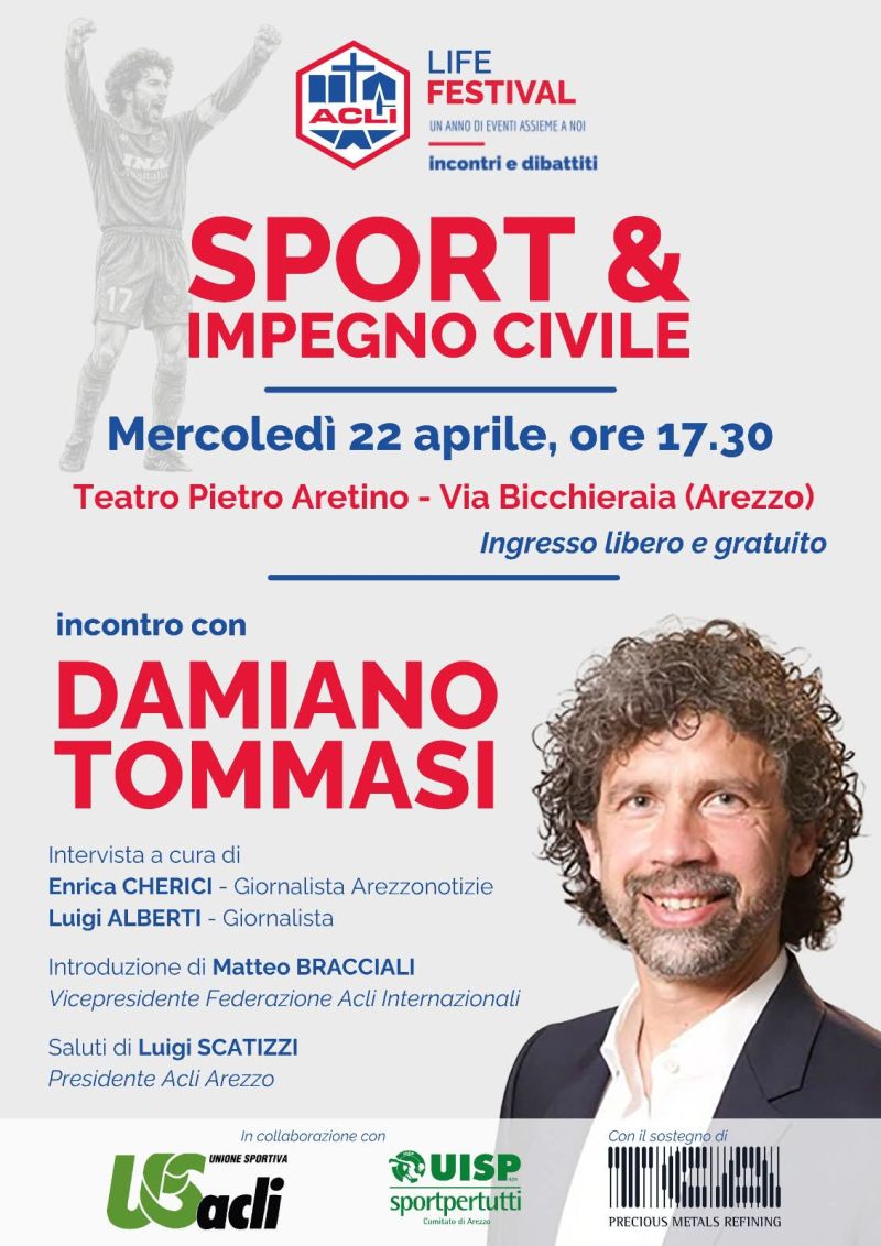 SPORT & IMPEGNO CIVILE - INCONTRO CON DAMIANO TOMMASI - AREZZO (AR) - ACLI AREZZO - US ACLI AREZZO