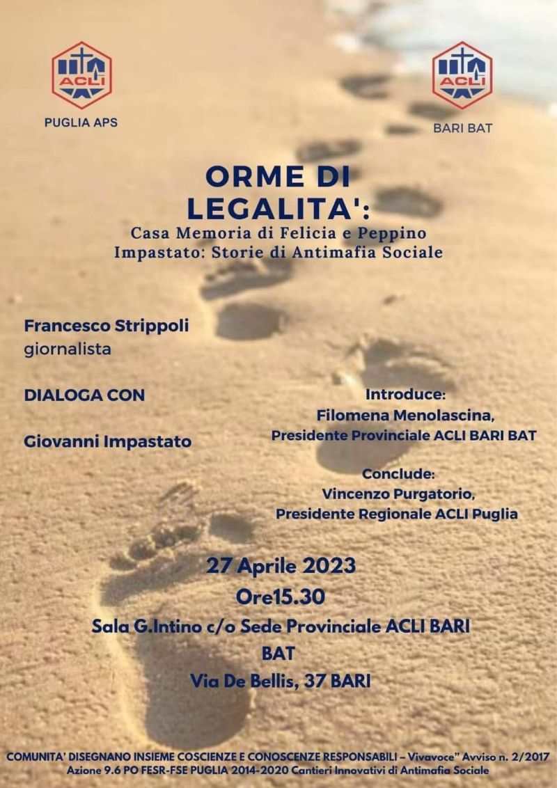 Orme di legalità - Acli Puglia e Acli Bari Bat (BA)