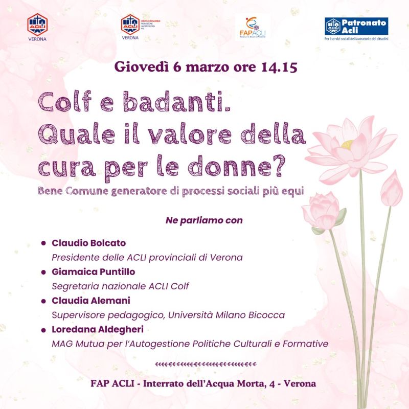 Colf e badanti. Quale il valore della cura per le donne? - Acli Verona (VE)