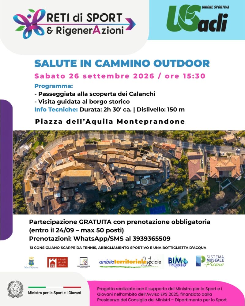 SALUTE IN CAMMINO OUTDOOR - MONTEPRANDONE (AP) - US ACLI ASCOLI PICENO