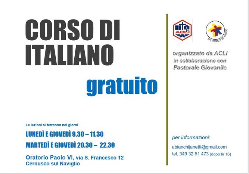 Corso di italiano per stranieri - Circolo Acli Cernusco sul Naviglio (MI)