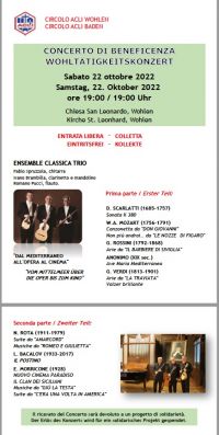 Concerto di beneficenza - Circolo Acli Wohlen e Acli Baden - (CH)