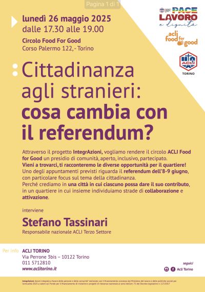 Cittadinanza agli stranieri: cosa cambia con il referendum? - Acli Torino (TO)