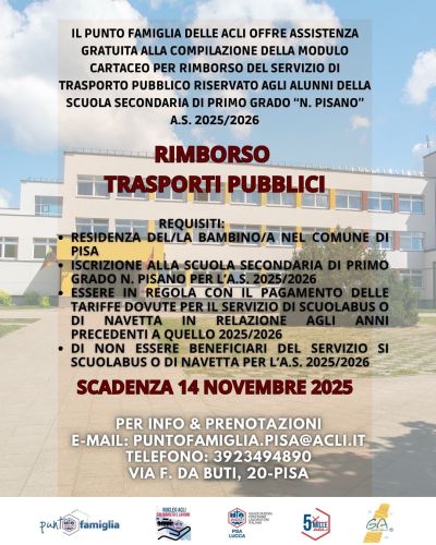 Rimborso Trasporti Pubblici - Pisa - Acli Pisa e Lucca (PI)