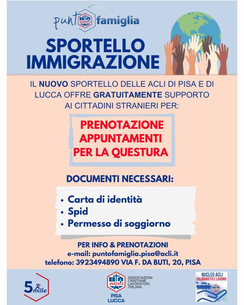 Sportello Immigrazione - Acli Pisa e Lucca (PI)