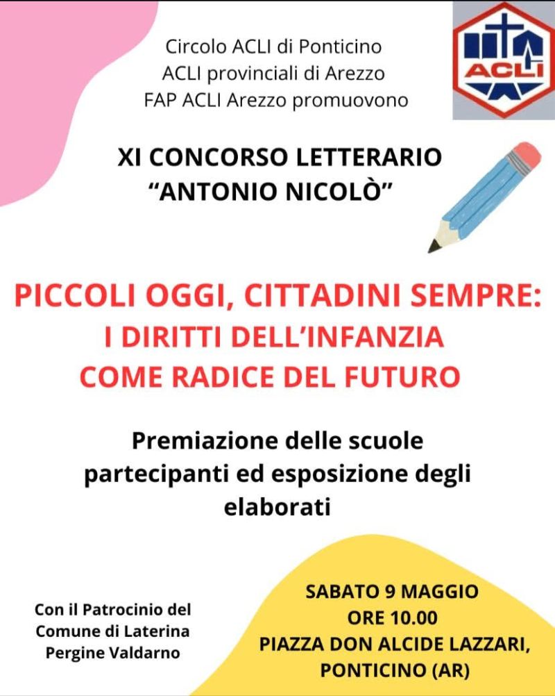 PICCOLI OGGI, CITTADINI SEMPRE: I DIRITTI DELL'INFANZIA COME RADICE DEL FUTURO - PONTICINO (AR)