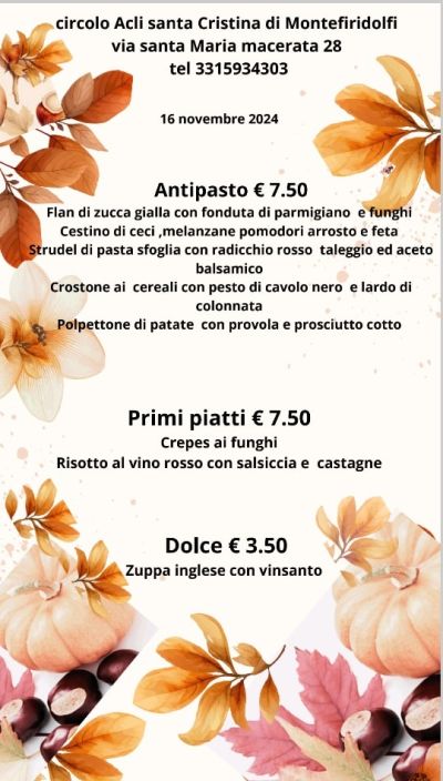 Cena al circolo - Circolo Acli Montefiridolfi (FI)