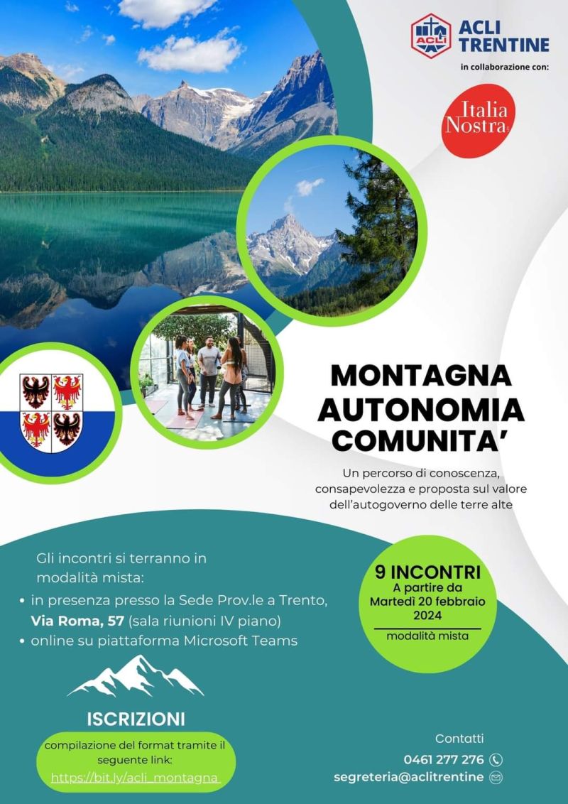 Montagna, Autonomia, Comunità: Comunità operose nelle Alpi - Acli Trentine (TN)