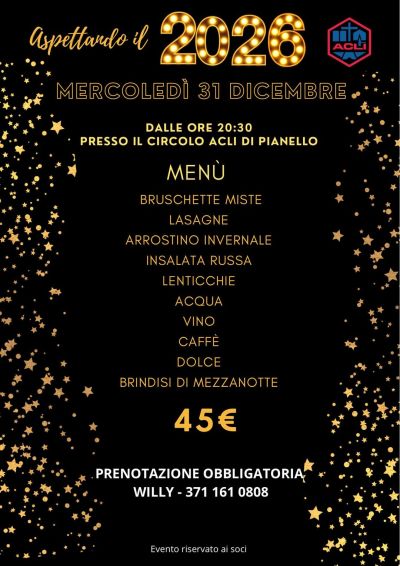 Aspettando il 2026 - Pianello di Ostra (AN) - Circolo Acli Pianello di Ostra (AN)