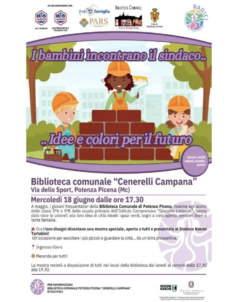 I bambini incontrano il sindaco: Idee e colori per il futuro - Macerata - Acli Marche e Acli Macerata (MC)
