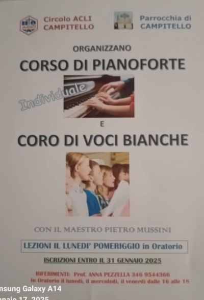 Corso di Pianoforte e Coro di Voci Bianche - Circolo Acli Campitello (MN)