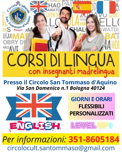 Corsi di lingua con insegnanti madrelingua - Bologna - Circolo Acli San Tommaso D'Aquino (NO)