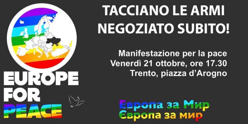 Tacciano le armi. Negoziato subito - Acli Trento (TN)