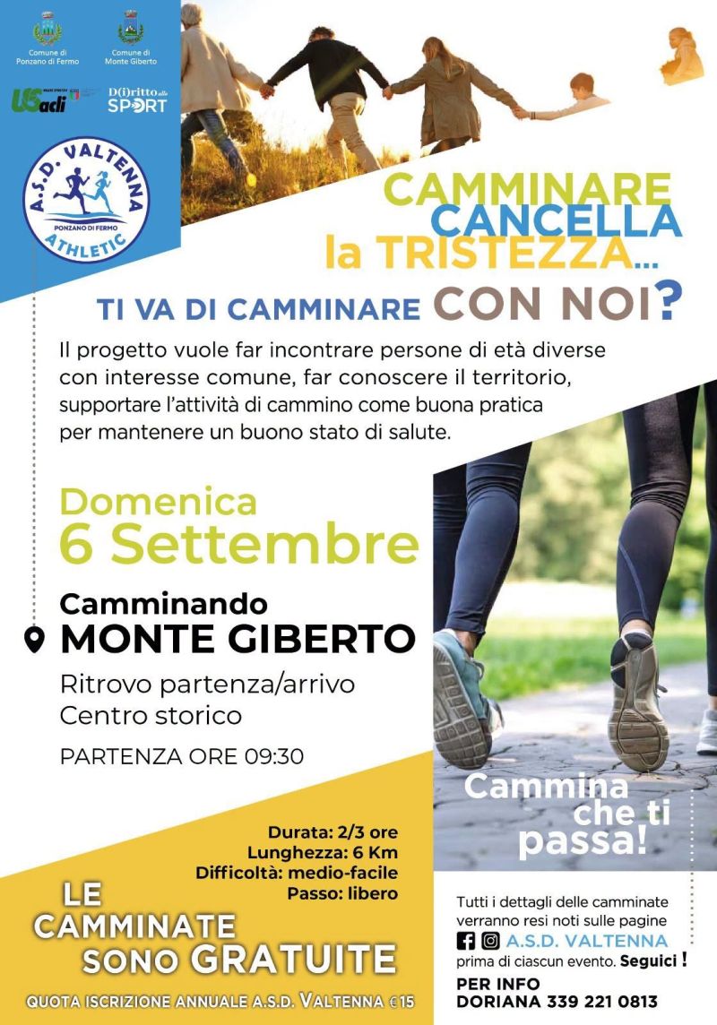 CAMMINARE CANCELLA LA TRISTEZZA...TI VA DI CAMMINARE CON NOI? - US ACLI MARCHE - MONTE GIBERTO (FM)