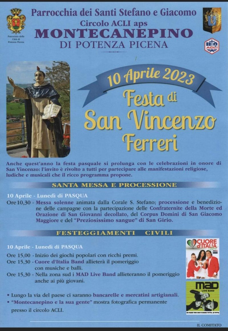 Festa di San Vincenzo Ferreri - Circolo Acli Montecanepino (MC)