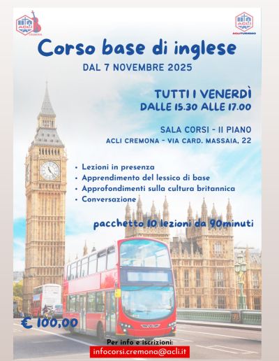 Corso base di inglese - Cremona - Acli Cremona (CR)