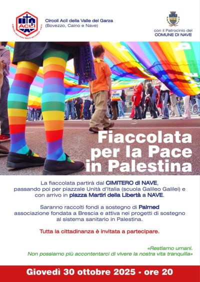 Fiaccolata per la Pace in Palestina - Nave (BS) - Circoli Acli della Valle del Garza (BS)