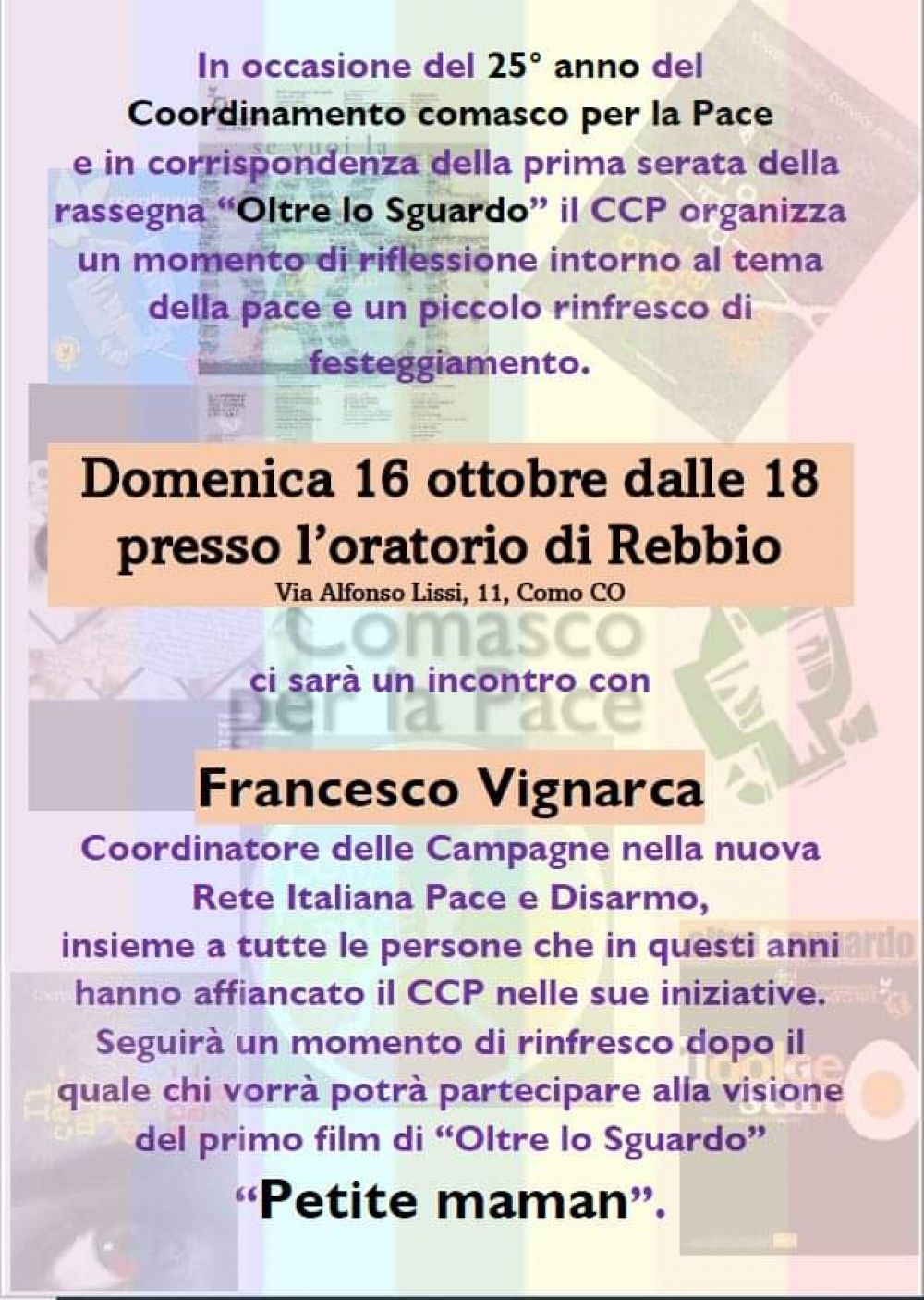 Momento di riflessione intorno al tema della pace - Acli Como (CO)