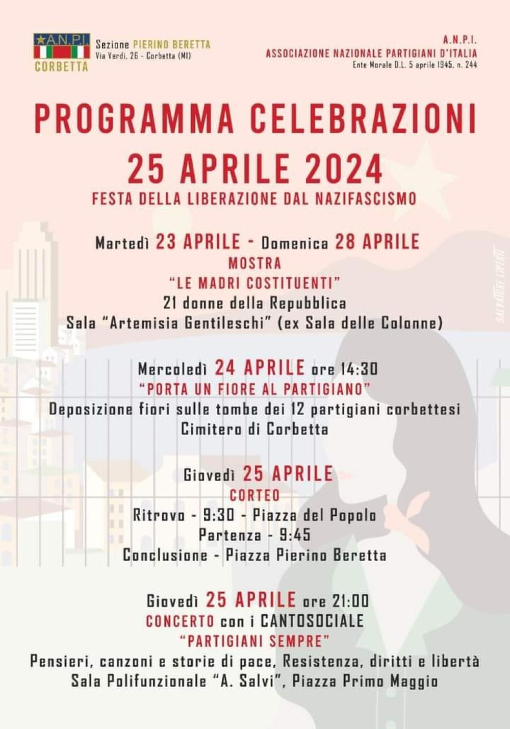 25 Aprile 2024: Festa della Liberazione - Circolo Acli Corbetta (MI)