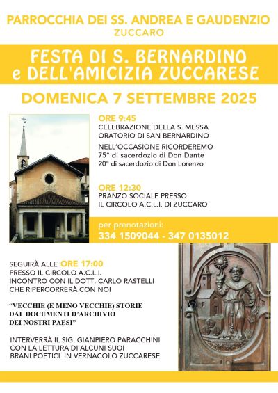 Festa di S.Bernardino e dell'amicizia zuccarese - Zuccaro (VC) - Circolo Acli Zuccaro (VC)