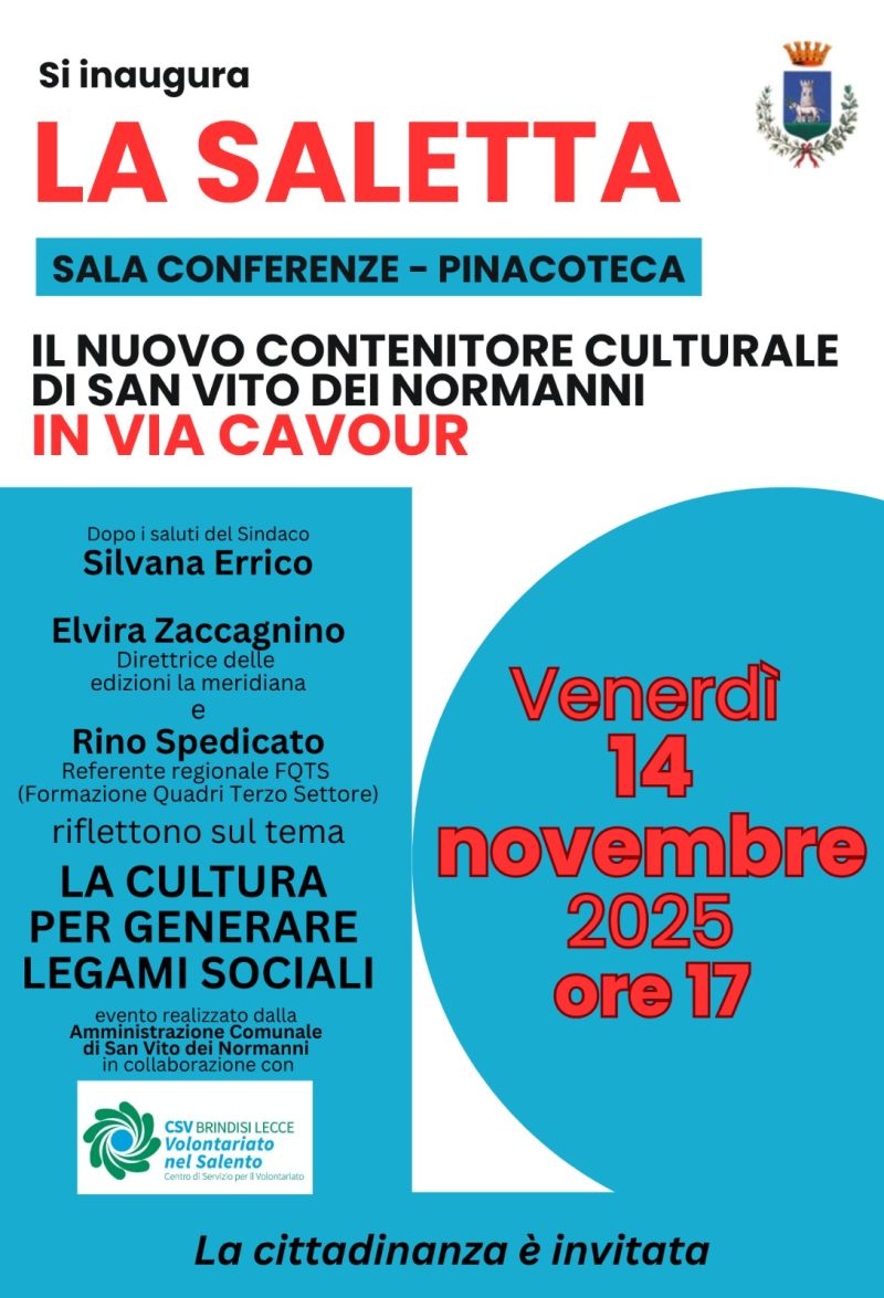 La cultura per generare legami sociali - San Vito dei Normanni (BR) - Circolo Acli Brindisi (BR)