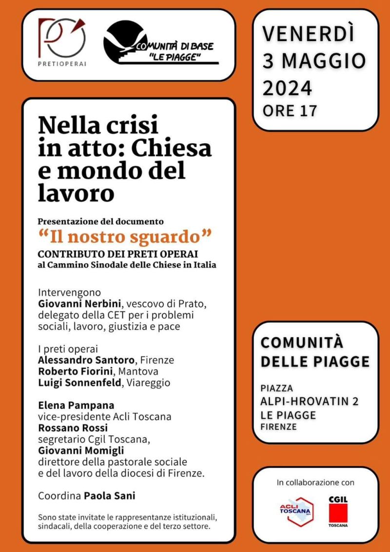Nella crisi in atto: Chiesa e mondo del lavoro - Acli Toscana