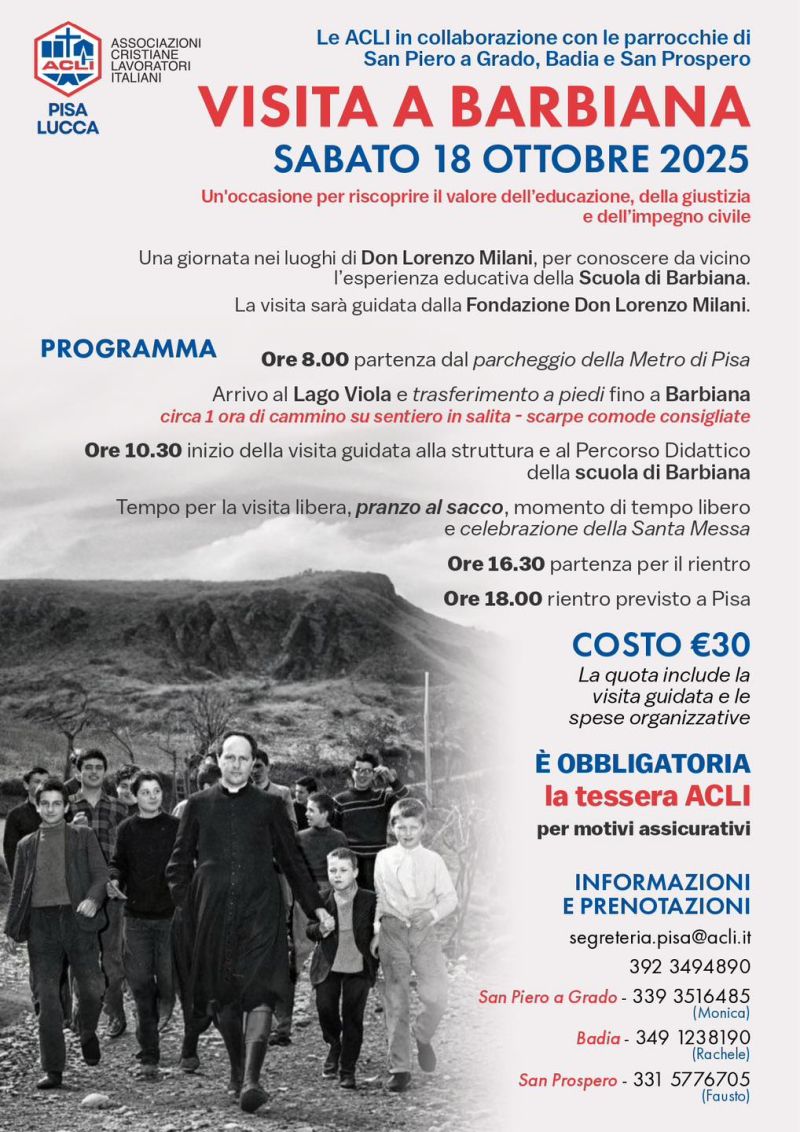 Visita a Barbiana - Barbiana - Acli Pisa e Lucca (PI)