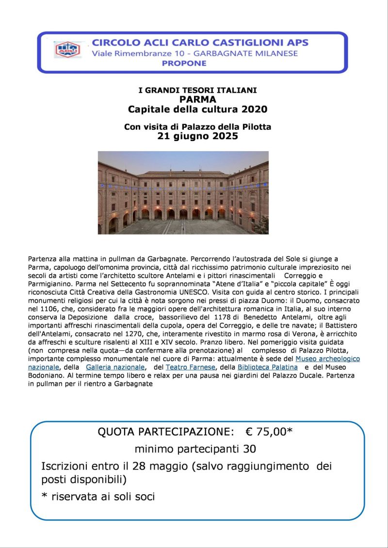 Gita a Parma - Circolo Acli Carlo Castiglioni (MI)