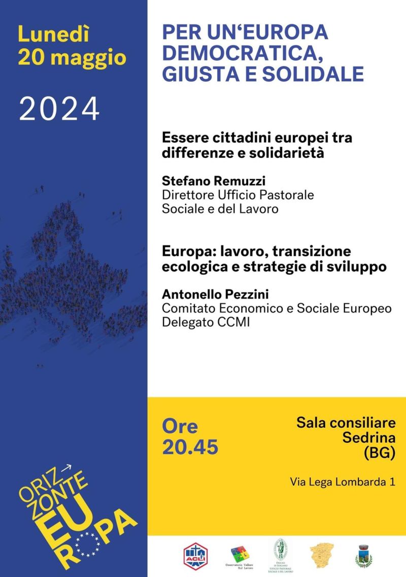 Per Un&#039;Europa Democratica, Giusta e Solidale - Acli Bergamo (BG)