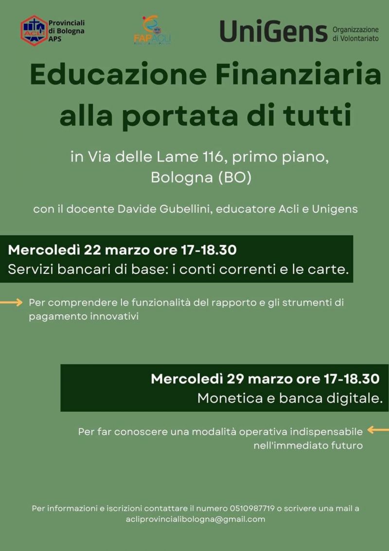 Educazione Finanziaria a portata di tutti - Acli Bologna (BO)