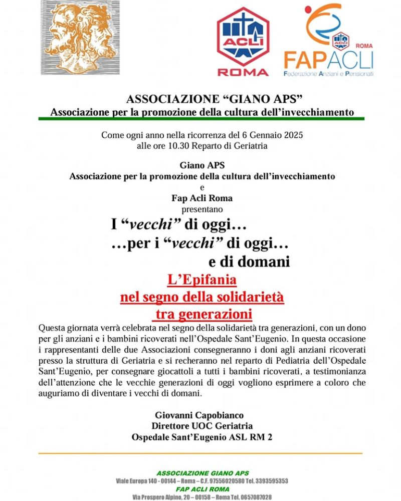 L'Epifania nel segno della solidarietà tra generazioni (Roma)