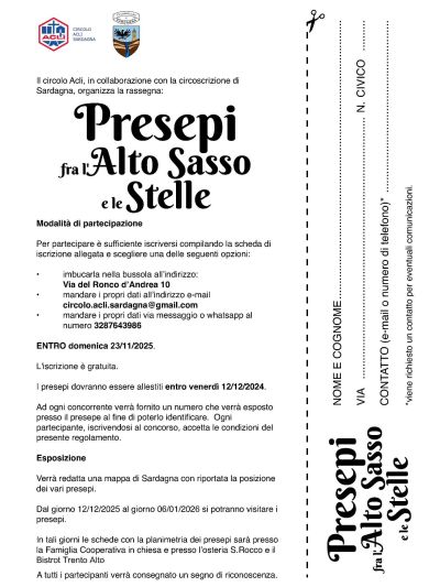 Presepi fra l'Alto Sasso e le Stelle - Sardagna (TN) - Circolo Acli Sardagna (TN)