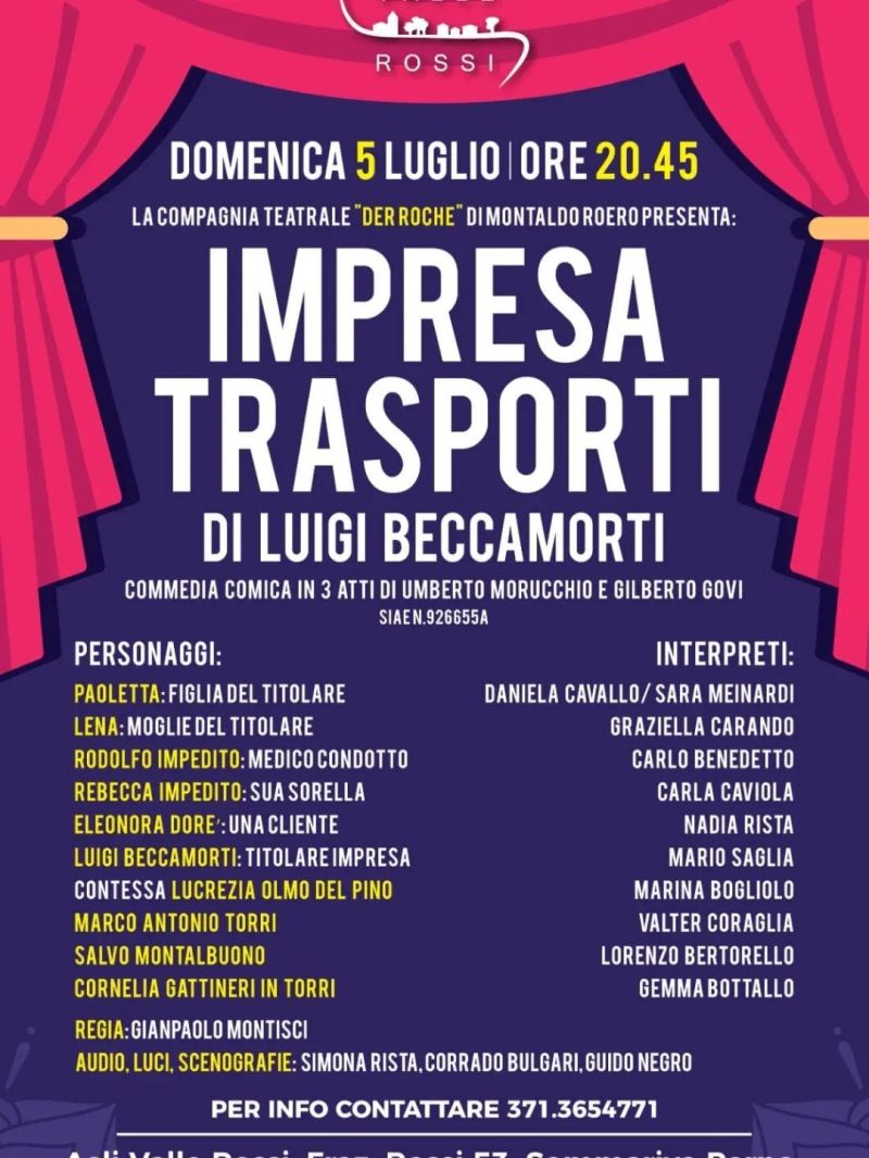IMPRESA TRASPORTI DI LUIGI BECCAMORTI - SOMMARIVA PERNO (CN) - CIRCOLO ACLI VALLE ROSSI (CN)