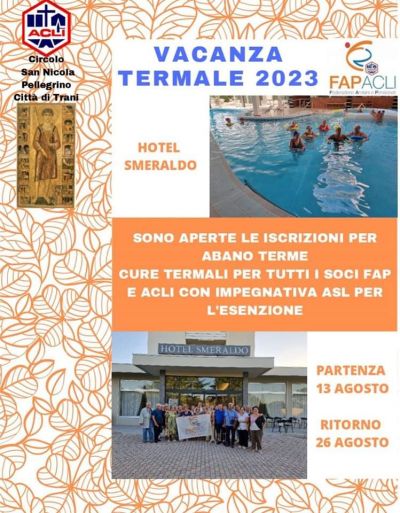 Vacanza Termale 2023 - Circolo Acli San Nicola Pellegrino (BA)
