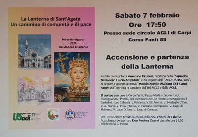 LA LANTERNA DI SANT'AGATA - UN CAMMINO DI COMUNITA' E DI PACE - CIRCOLO ACLI DI CARPI (MO)