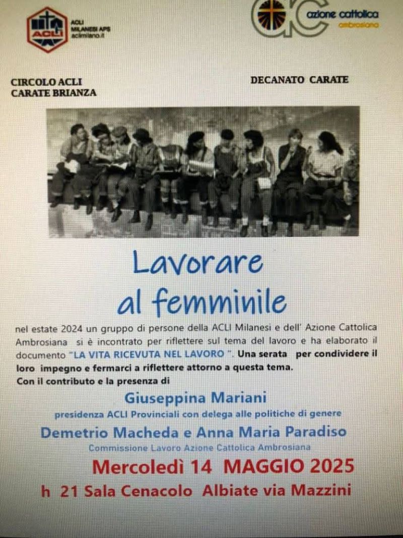 Lavorare al femminile - Circolo Acli Carate Brianza (MI)