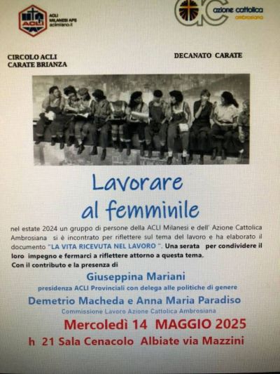 Lavorare al femminile - Circolo Acli Carate Brianza (MI)