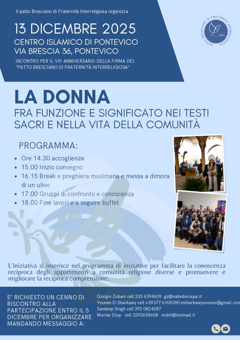 La donna fra funzione e significato nei testi sacri e nella vita della comunità - Pontevico (BS) - Acli Brescia (BS)