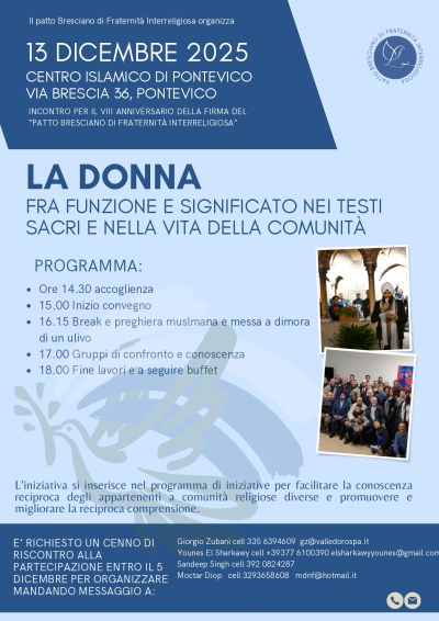 La donna fra funzione e significato nei testi sacri e nella vita della comunità - Pontevico (BS) - Acli Brescia (BS)
