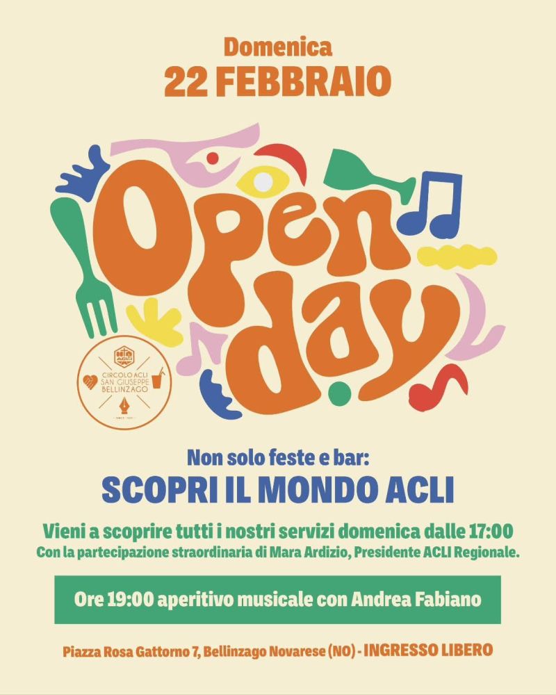 OPEN DAY - SCOPRI IL MONDO ACLI - BELLINZAGO NOVARASE (NO) - CIRCOLO ACLI BELLINZAGO NOVARESE (NO)