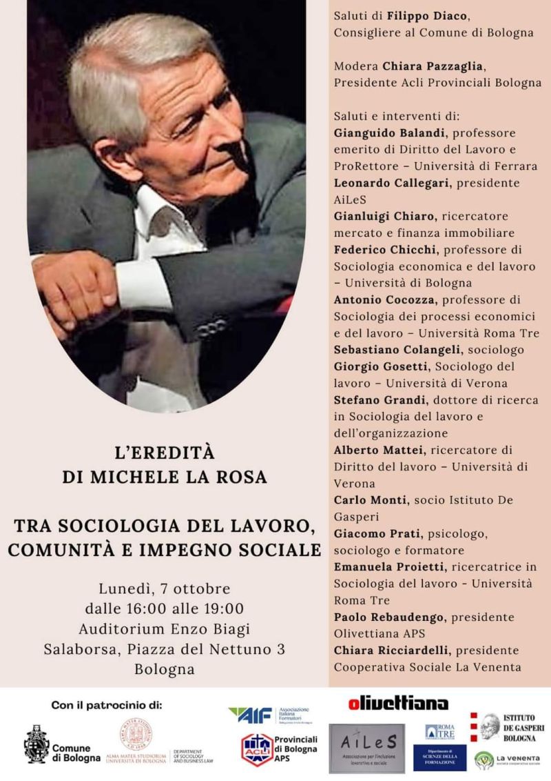 L&#039;eredità di Michele La Rosa: Tra sociologia del lavoro, comunità e impegno sociale - Acli Bologna (BO)